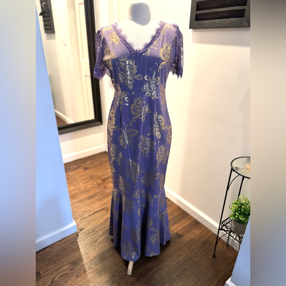 Purple and Gold Floral Dress